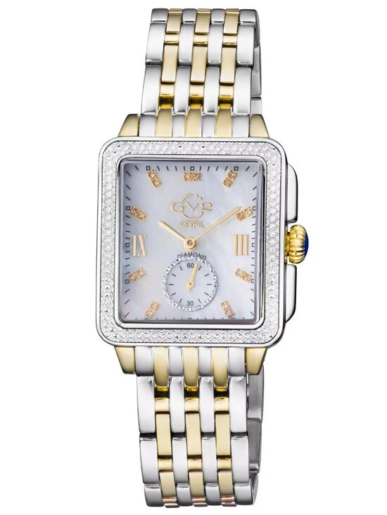 GV2 by Gevril Bari Tortoise Swiss Quartz Diamond Two Tone Bracelet Watch Limited main image 10